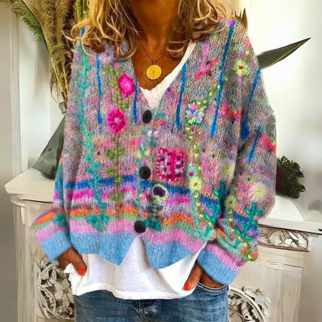Alicia - Stylish Flower Sweater