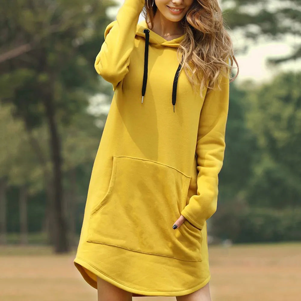 AMI | Long Warm Hoodie Dress